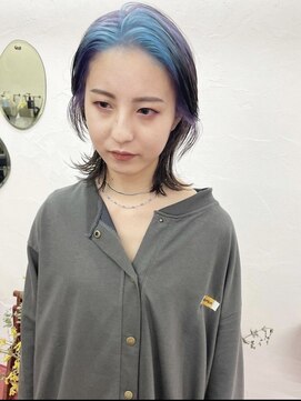 フィン(fin,) ayato/グレージュカラー/ボブウルフ/黒髪/ココアベージュ/パーマ