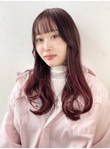 20代30代レイヤーロング暖色系カラー韓国ヘアナチュラルレイヤー