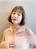 ワンカールボブ*前髪ありボブ*ナチュラルボブ*イメチェン*丸顔