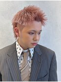 スパイキーショート×ピンクカラー