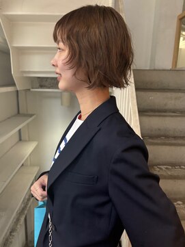 カシェ ナカザキ(CACHE NAKAZAKI) レイヤーボブ/ニュアンスパーマ/オレンジベージュ