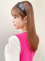 レア 表参道(L'ea)&nbsp;くびれヘアアプリコットオレンジ夏ヘアハイライトカラー