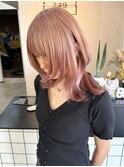 ウルフ×ピンクベージュ&桜ピンクグラデ