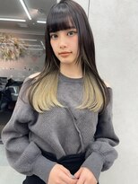 ロンド マーレ 天神大名店(Lond mare) 暗めカラー インナーカラー ブリーチ ダブルカラー レイヤー