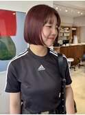 【LITA】ボブ ミニマルボブ ワインレッド ボルドーカラー ▽野尻