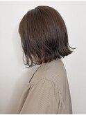 20代30代アッシュグレージュミディアムウルフ伸ばしかけ抜け感