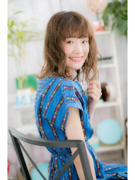 ヘアアンドビューティー ミック(Hair & Beauty miq) ミルクベージュ♪ミディアムゆるふわカールレイヤーミディc1