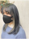 ナチュラルモードイヤリングカラーデニムカラーポイントブリーチ