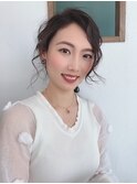 お嬢様ハーフアップ★結婚式 二次会 お呼ばれ ドレス