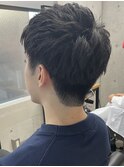 メンズ/アップバング/ツーブロックマッシュ/束感ショート/波巻き