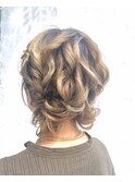 大人もできるお洒落ツインお団子/パーティヘアセット