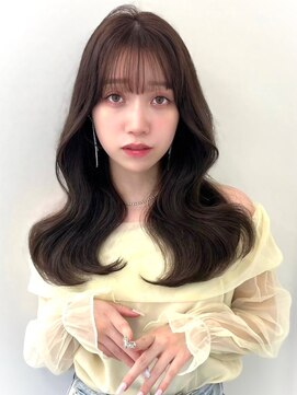 ランテルディ 渋谷(LANTERDIT) 韓国風　くびれヘア　シースルーバング　グレージュ　透明感