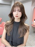 韓国ヘア/顔まわりカット/くびれヘア/前髪あり