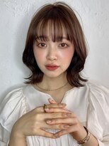 タヤ 府中店(TAYA)&nbsp;20代シースルーバングオリーブカラー外ハネミくびれミディ