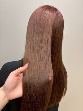 クレヨン ケース(Crayon case) 20代30代40代シースルーバングヘア×カシスレッド