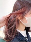 Say.ロングレイヤーインナーカラーチェリーブラウンミニウルフ