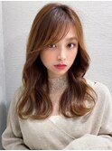 後れ毛が可愛い顔周りレイヤー/ナチュラルアッシュ/顔周り 