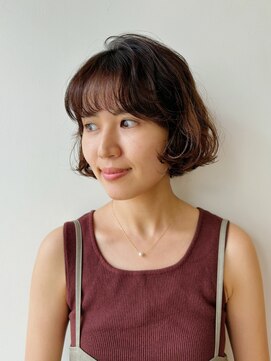 ガーデン 銀座(GARDEN) デジタルパーマ　チェリーブラウン　イメチェン　伸ばしかけヘア