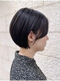 ショートボブ　黒髪ショート　京都美容室　進詩織