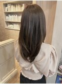 福山美容室caary 透明感イルミナカラーオリーブベージュレイヤー