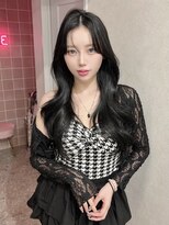 ラルムバイシー 新宿(LARME by Sea)&nbsp;シースルー2wayバング&ロングレイヤー×艶髪ブルーブラック/岡崎