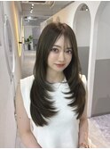 髪質改善＊オリーブグレーレイヤーハッシュカット＊美髪