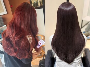 ソレイユ(Soleil)の写真/【表参道】ダメージレス×透明感◎ダメージを抑えた薬剤を使用しているので、艶と色持ちどちらも叶う♪