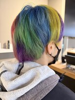 派手髪・ハイトーンカラー・デザインカラー・ブリーチ専門美容室&nbsp;レインボーカラーデザインカラー派手髪原色カラーカラーバター