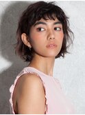 外国人くせ毛風無造作エアリーパーマおしゃれプチウルフボブ