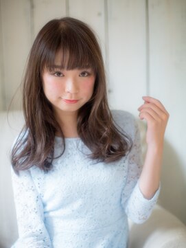 ナチュラルエフ(natural f) ショコラアッシュブリーチなしカラーナチュラルくびれヘア