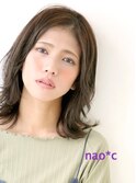【奈良/富雄nao*c】ひし形シルエットユルフワ外ハネミディー