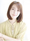 長めの前髪のワンカールボブスタイル