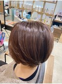 ショコラアッシュ×束感ショート×ボブカット[30代/40代/50代]
