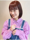 ボブ×長めボブ×暖色カラー×ピンクブラウン×10代20代30代
