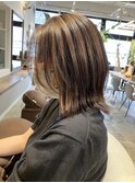 30代40代50代越谷美容室/大人白髪ぼかしハイライト/ブラウン