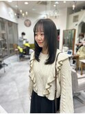 サラ艶レイヤーカット/姫カット/シースルーバング/髪質改善Tr