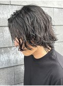 メンズマッシュセンターパートスパイラルパーマニュアンスパーマ