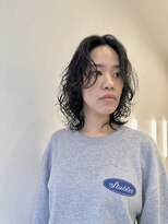 リノア 鵠沼海岸(LINOA)&nbsp;デザインカラー/レイヤーカット/ウェットヘア/オリーブベージュ