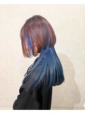 クラゲウルフ/地雷系ウルフ/ボブウルフ/インナーカラー青/HIRO