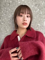 ブリーチなしダブルカラーピンクベージュミディアムボブ20代30代