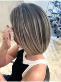 ミディアムボブ韓国ヘア顔周りレイヤー_ba400412