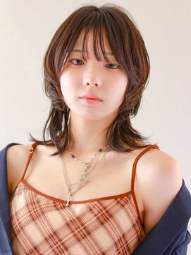 ガリカ 横浜(Gallica) セミウルフ×顔まわりレイヤー×ナチュラルモカ