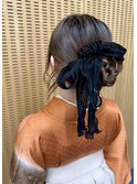 リボンヘアレンジ／成人式ヘア／和装ヘアアレンジ／卒業式／袴