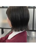 外ハネボブ/黒髪ボブ/切りっぱなしボブ