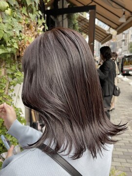 チョコブラウン ココアベージュ 透け感カラー ブリーチなし 堀江