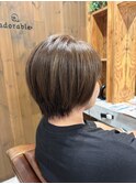 小顔補正立体カット×ナチュラル丸みボブ 10代20代30代40代50代