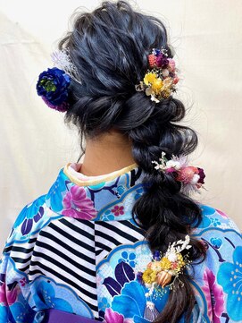 ヘアセットアップス(UP's) ★着物や可愛い洋服でも『最高可愛い♪ルーズサイド編みおろし』