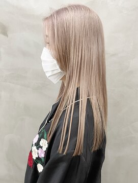 スー 渋谷(suu) ＊【SUN】艶感ラベンダーベージュ切りっぱなしロング