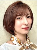 大人ボブ　ショートボブ　大人カジュアル