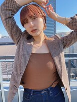 ルービック バランス 天王寺(Rubik's×Balance) マッシュショートボブ/フェザーバング/オレンジブラウン